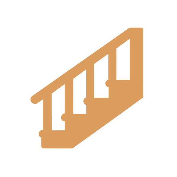 Icône escalier bois et garde-corps